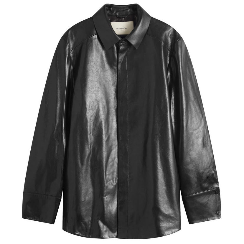 Paita Entire Studios Entire Studios Legacy Leather Shirt, Size Small Musta | ESU-S25-13008-BL