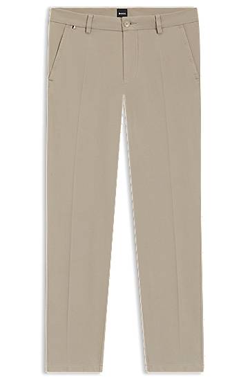 Housut BOSS Slim-Fit Stretch Cotton Trousers Beige | 50543315