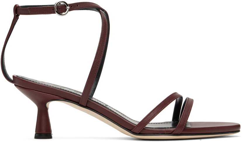 Asusteet Aeyde Aeyde Maeve Leather Heeled Sandals Burgundia | A11-HS-PRAR55ST156-SS25-955-007