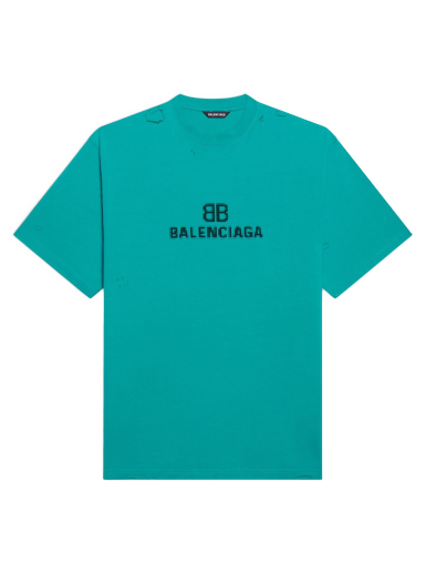 T-paita Balenciaga BB Pixel Boxy T-Shirt Turkoosi | 651795TKVF53660