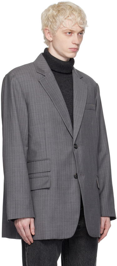 Takki Helmut Lang Oversized Pinstripe Blazer Harmaa | N09HM104, 1