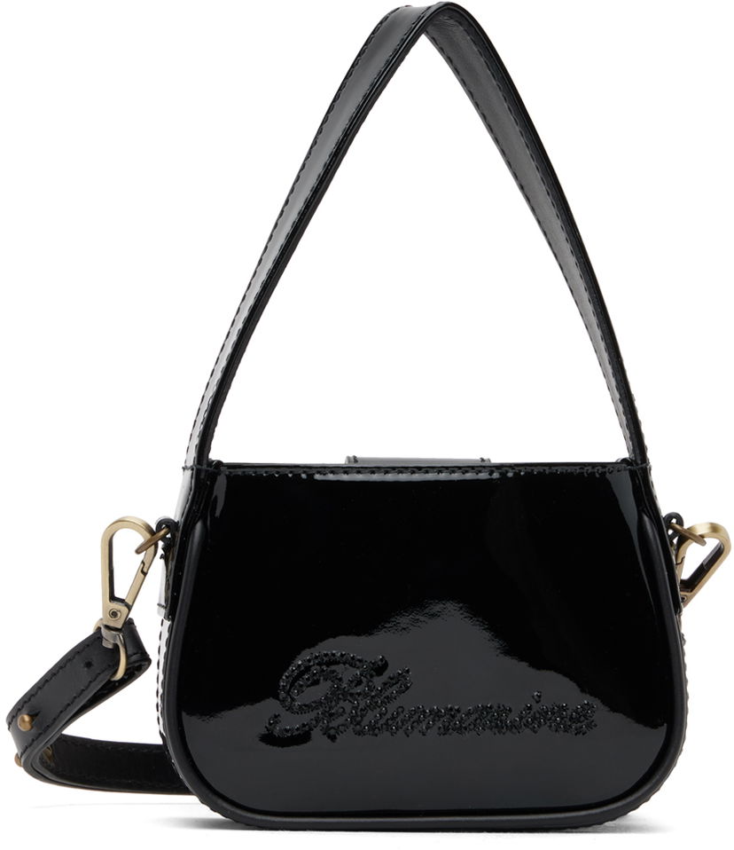 Käsilaukku Blumarine Mini Rhinestone Shoulder Bag Musta | P344W001A
