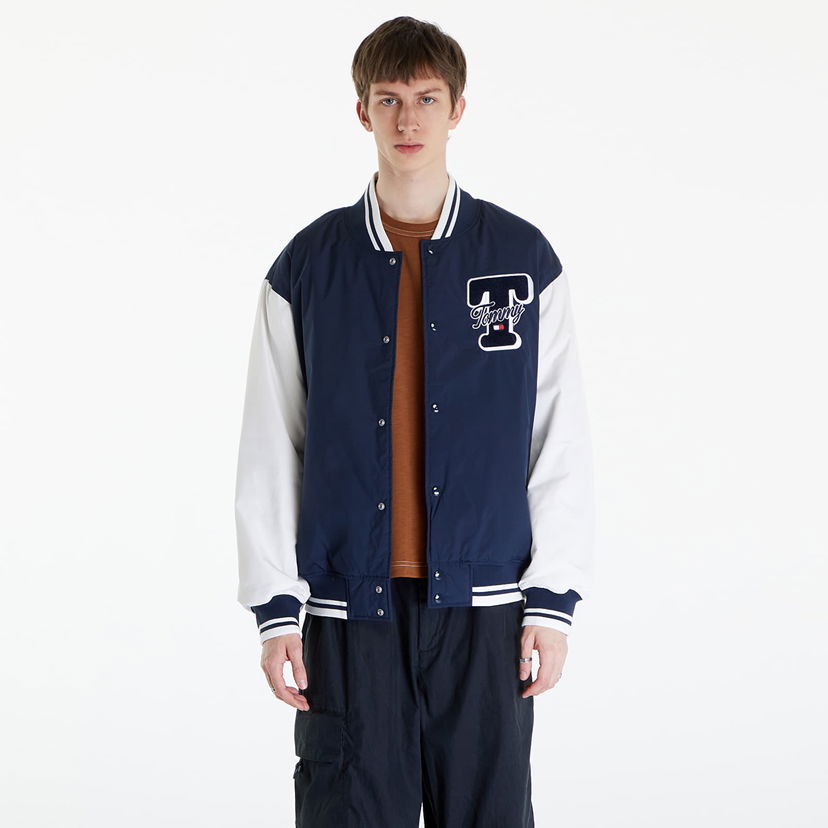 Bomber-takki Tommy Hilfiger Colorblock Varsity Jacket Blue Tummansininen | DM0DM18702 C1G