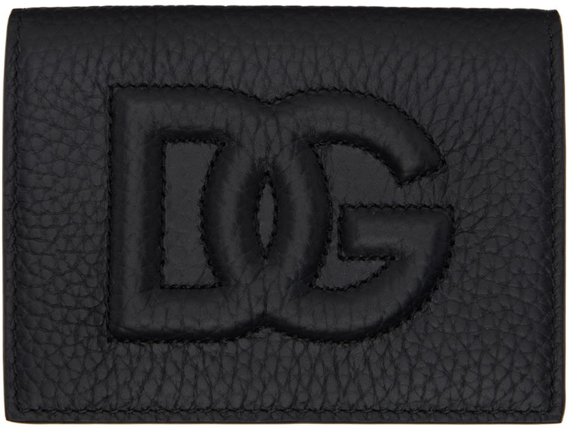 Lompakko Dolce & Gabbana Logo Leather Card Holder Musta | BP1643AT489