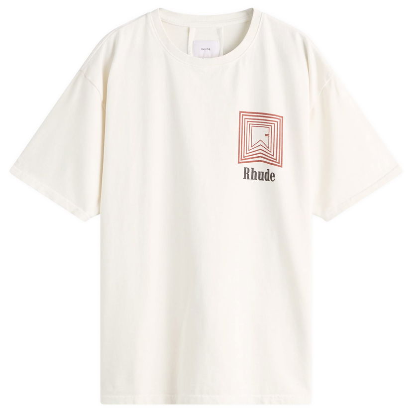 T-paita Rhude Rhude Chevron Logo T-Shirt, Size Large Valkoinen | RHPF25TT03012-0028