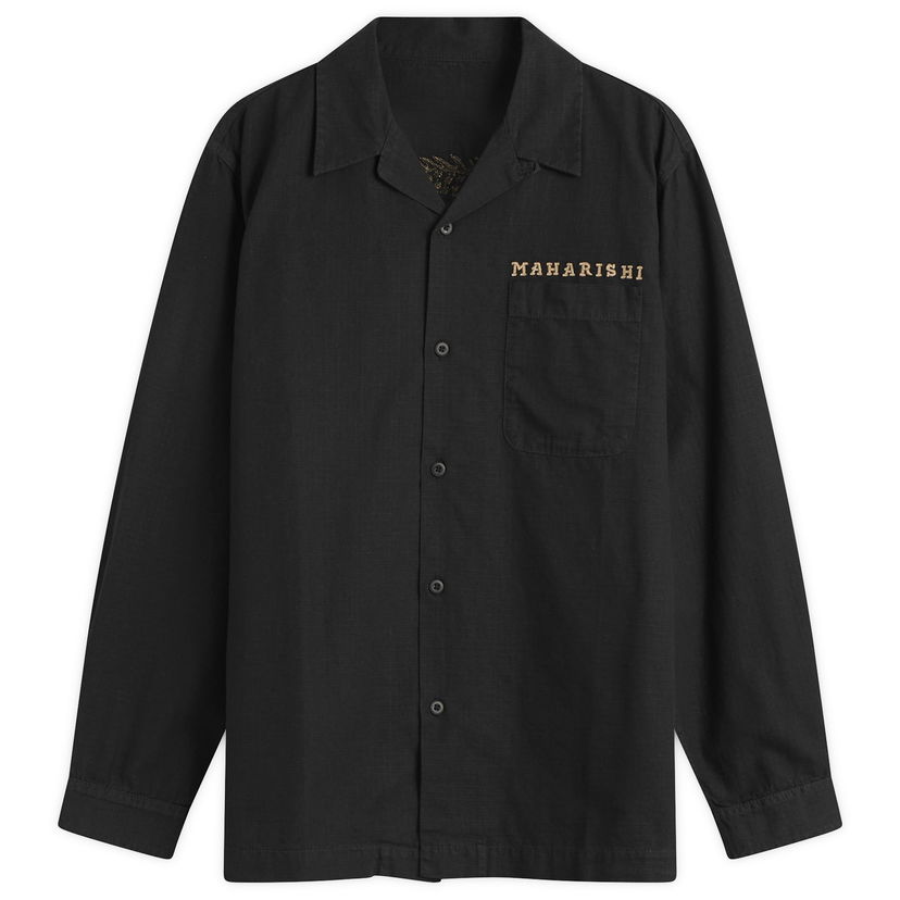 Paita Maharishi Polar Bear Chimera Embroidered Ripstop Shirt Musta | 7089-BLK