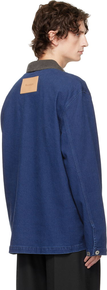 Poolopaita JW Anderson Denim Polo with Patch Pockets and Corduroy Collar Sininen | DS0014-PG1835, 2