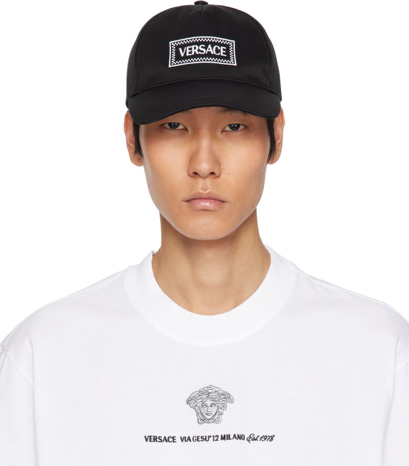 Korkki Versace Versace Embroidered Drill Cap Musta | 1010746_1A11316