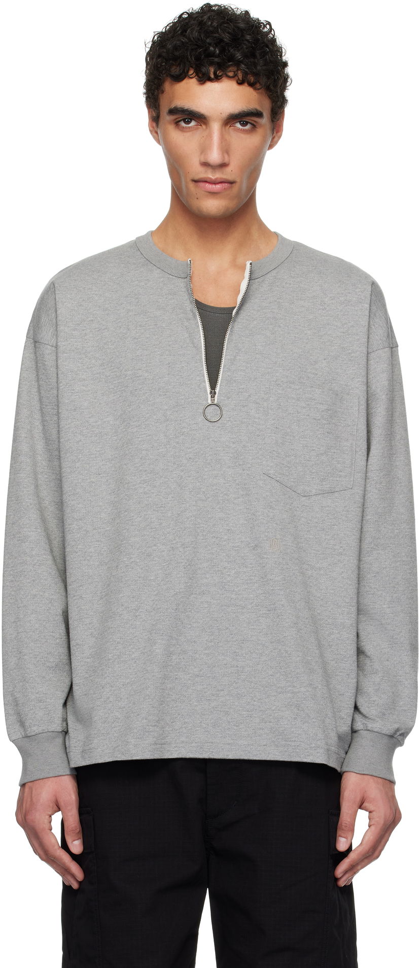 Huppari NANAMICA nanamica Half Zip Long Sleeve T-Shirt Harmaa | S25SH013U