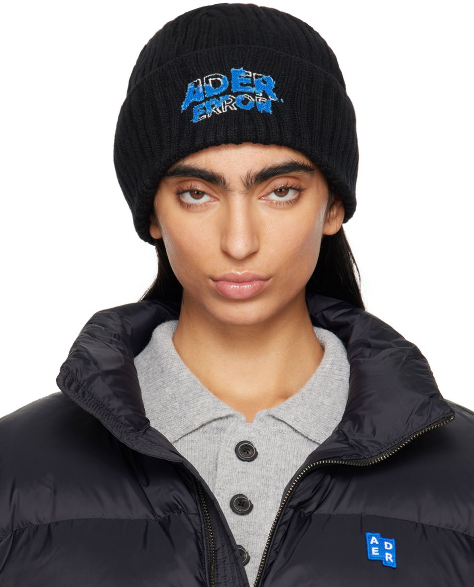 Pipo ADER ERROR Logo Embroidered Beanie Musta | BN26FYHW0501BK, 0