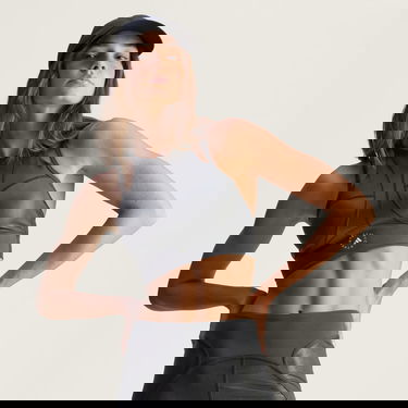 Crop top adidas Performance adidas by Stella McCartney Training Micro Dot Crop Top Musta | JM6089, 0