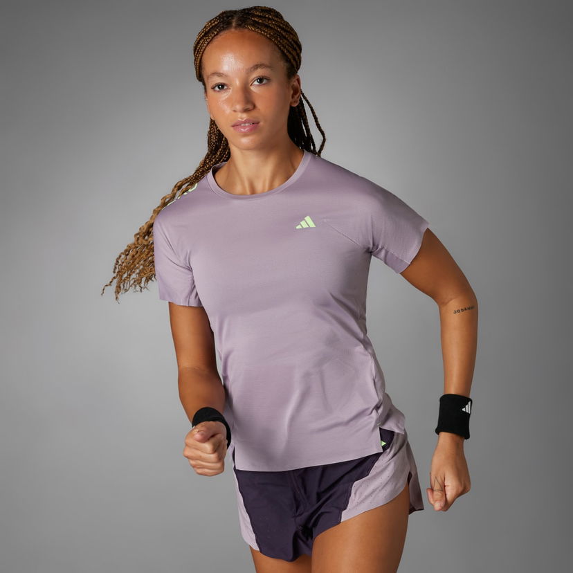 T-paita adidas Performance Adizero Running T-shirt Violetti | IN0165