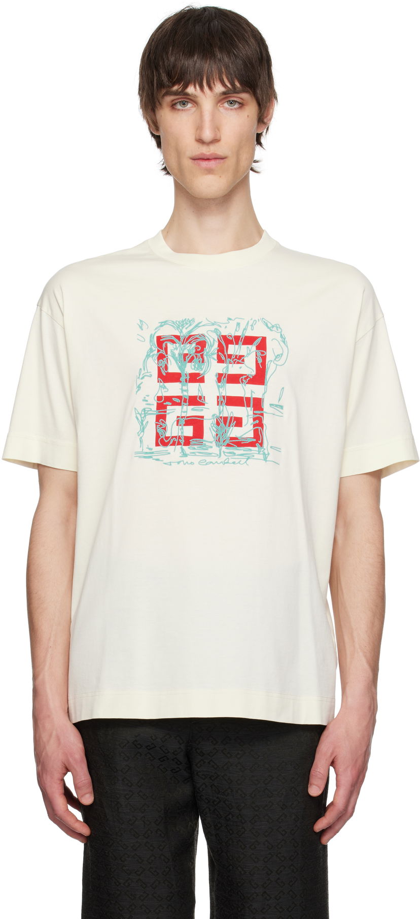 T-paita Givenchy Givenchy 4G Regular Fit T-Shirt Valkoinen | BM71MG3YQD105
