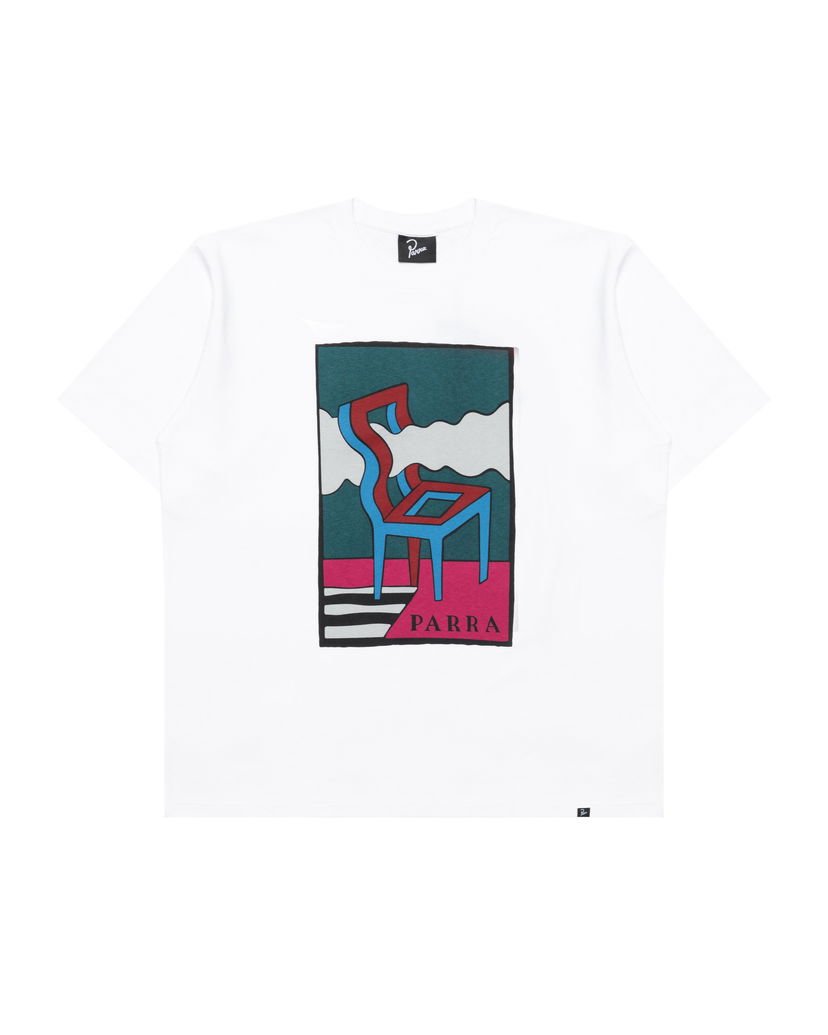 T-paita By Parra Parra Smoke Chair Graphic T-Shirt Valkoinen | 53500