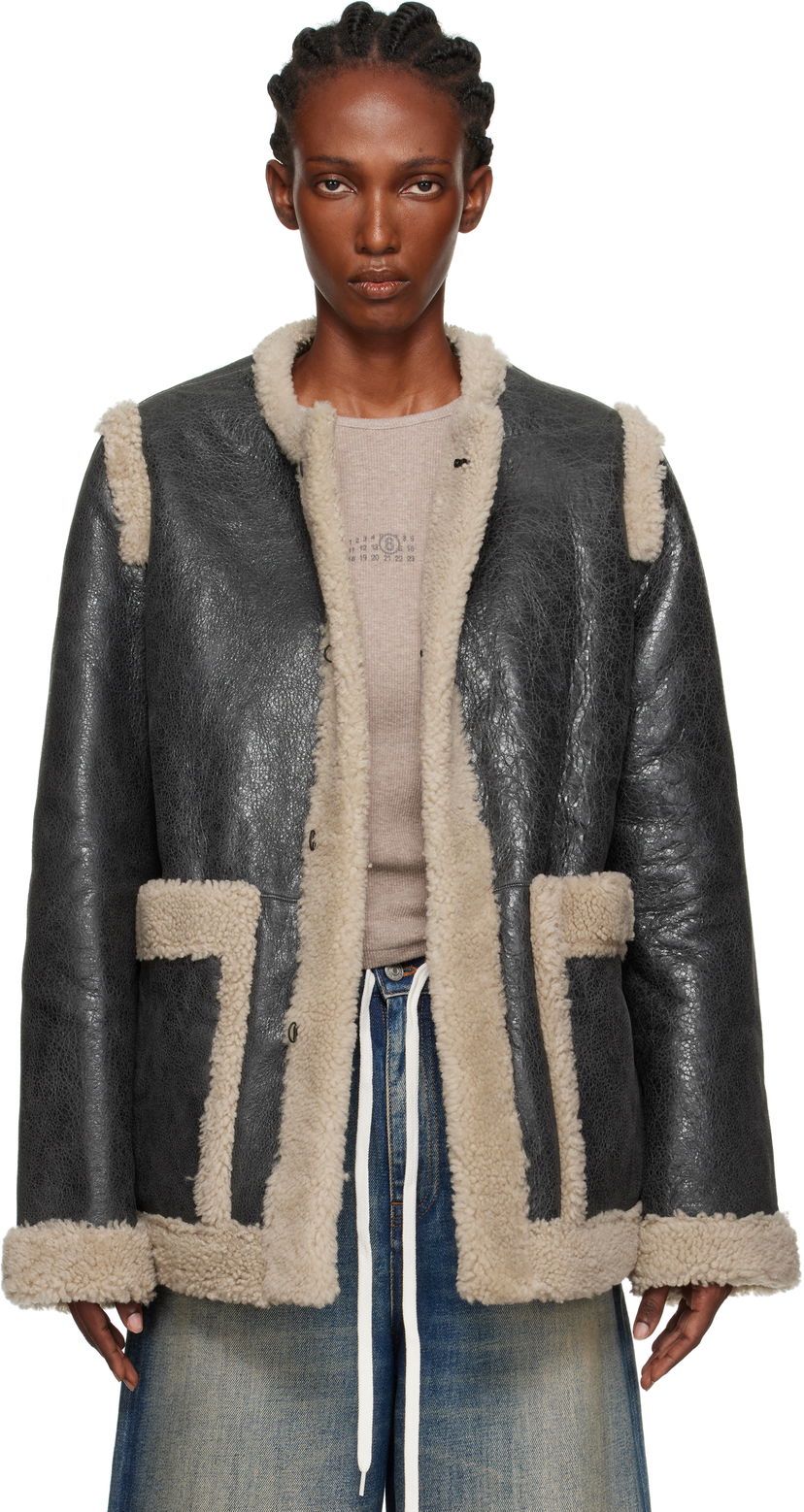 Takki Maison Margiela MM6 Maison Margiela Sports Shearling Jacket Musta | S52AM0330 M07010