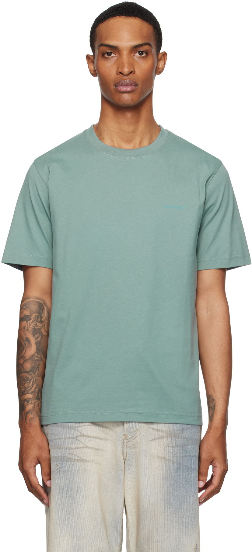 T-paita NORSE PROJECTS Norse Projects Johannes Organic Logo Print T-Shirt Vihreä | N01-0684