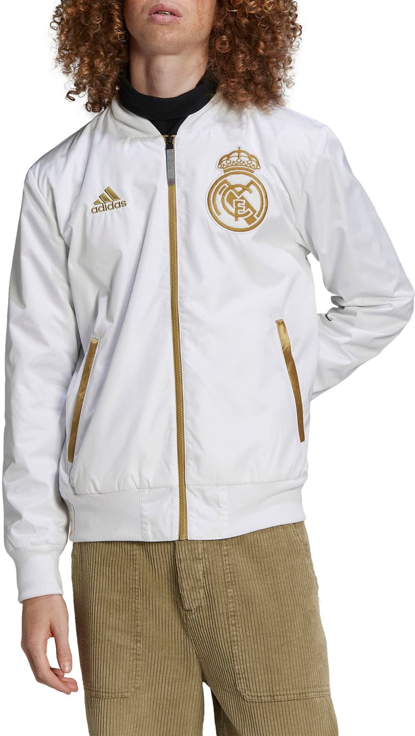 Bomber-takki adidas Originals Real Madrid White Bomber Jacket Valkoinen | ha2530
