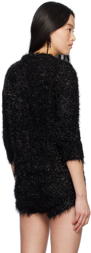 Haalari Simone Rocha Simone Rocha Tinsel Knit Cardigan Musta | PRMK2 0664, 2