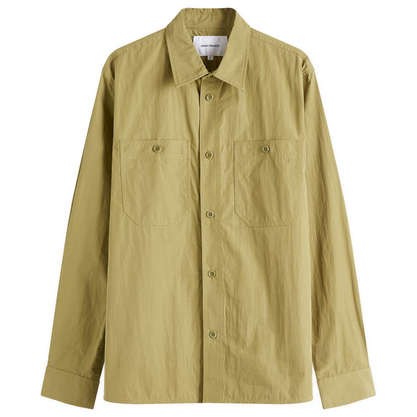 Paita NORSE PROJECTS Silas Tech Poplin Shirt 2.0 Vihreä | N40-0825-8037
