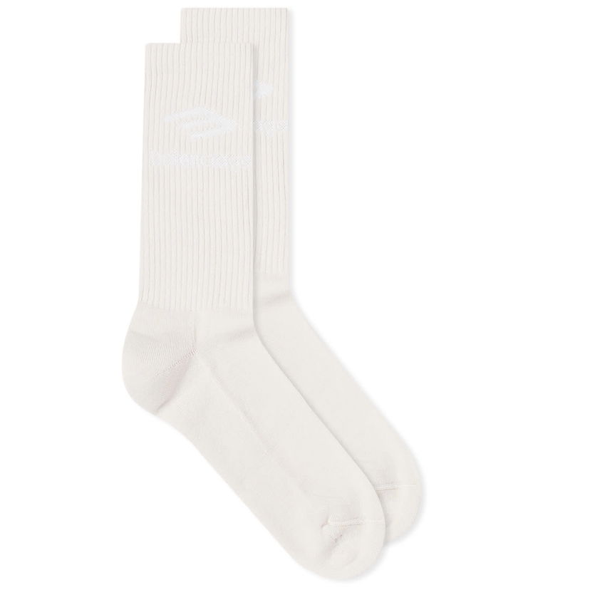 Sukat Balenciaga Logo Socks Valkoinen | 789032-4E2B7-9177