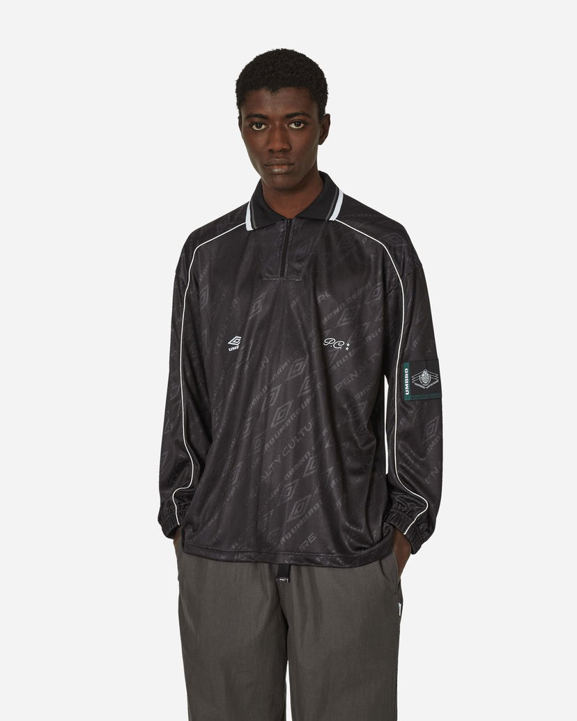 Poolopaita Umbro Graphic Longsleeve Polo Musta | UBMW011FA02 BLK0001