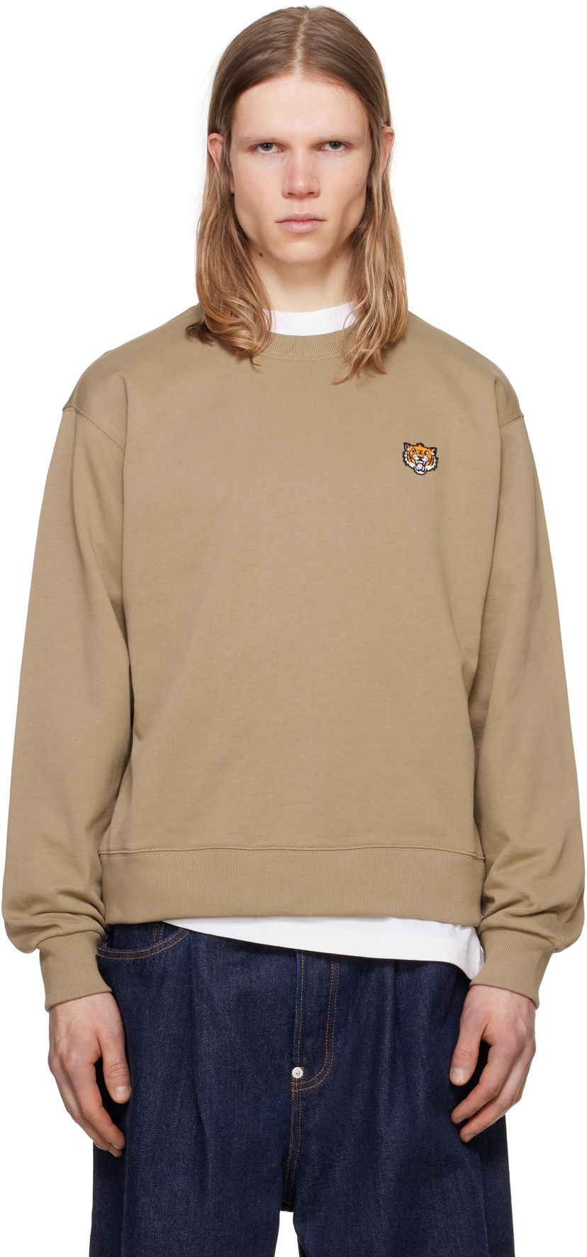 Villapaita KENZO Kenzo Paris 'KENZO Happy Tiger' Embroidered Sweatshirt Ruskea | FF55SW2624MF