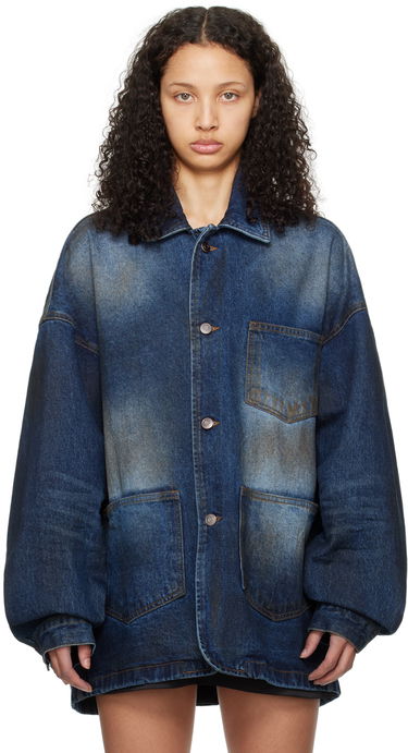 Takki We11done We11done Smudged Denim Jacket Sininen | WD-DJ0-24-319-U-BL, 0