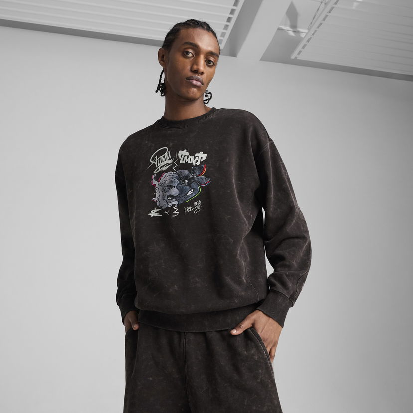 Huppari Puma PUMA x TMNT Relaxed Fit Graphic Sweatshirt Musta | 630100_01