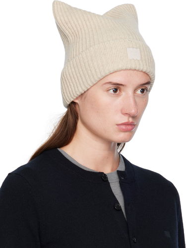 Pipo Acne Studios Acne Studios Square Face Logo Beanie Beige | C40426-, 1