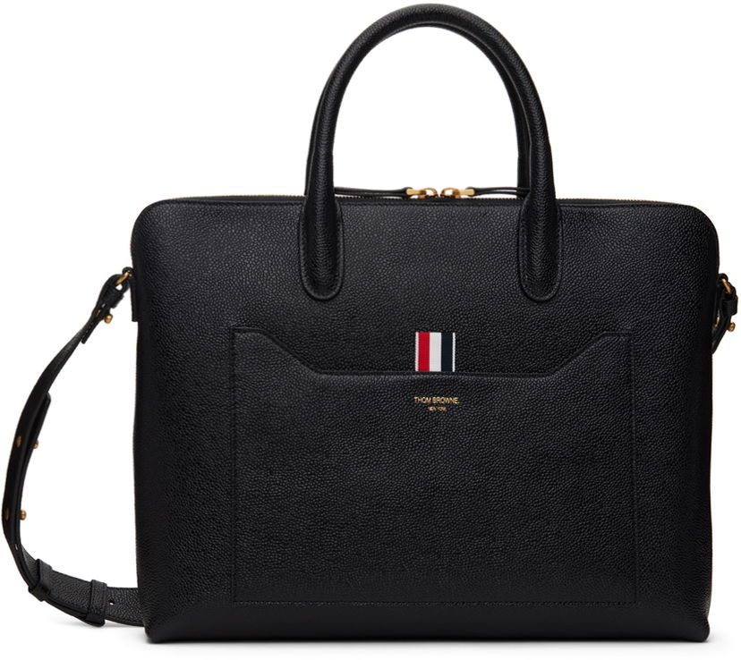 Käsilaukku Thom Browne Thom Browne Pebble Grain Briefcase Musta | MAG444A-00198