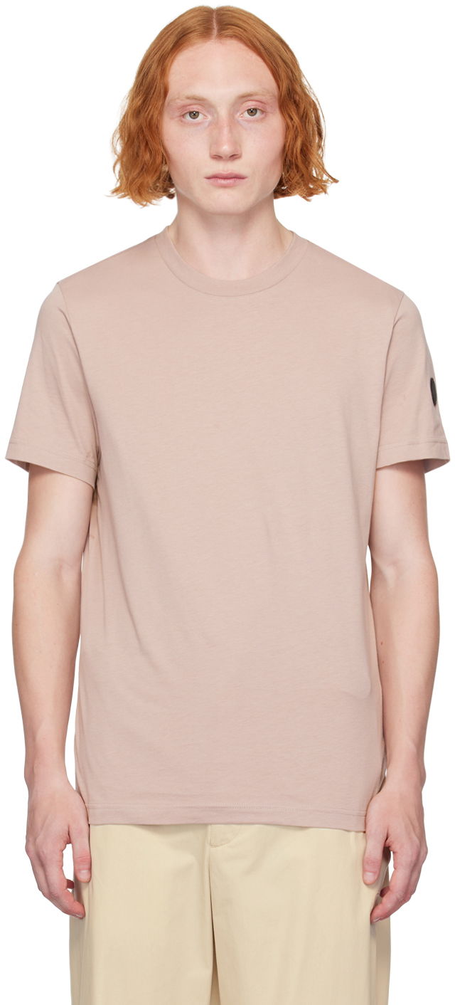T-paita Moncler Taupe Bonded-Logo T-Shirt Beige | J20918C0000289A17