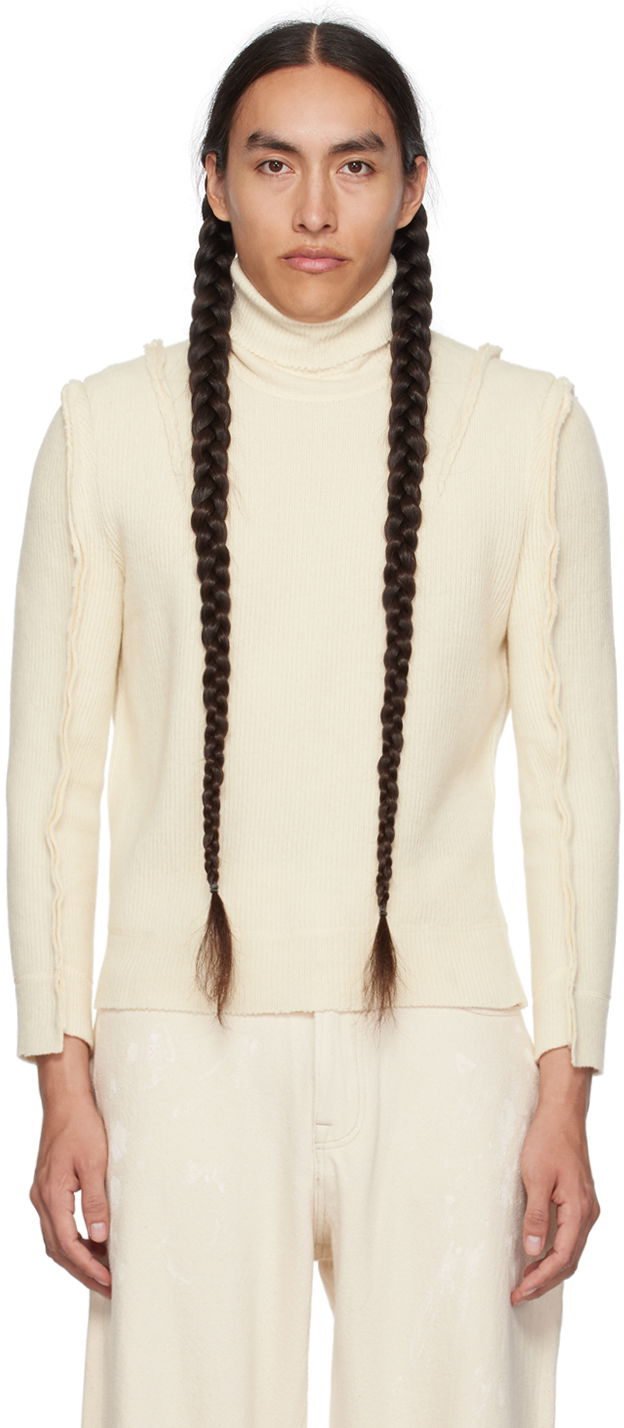 Villapaita R13 R13 Flat Sleeve Turtleneck Beige | R13WY166-Y032A