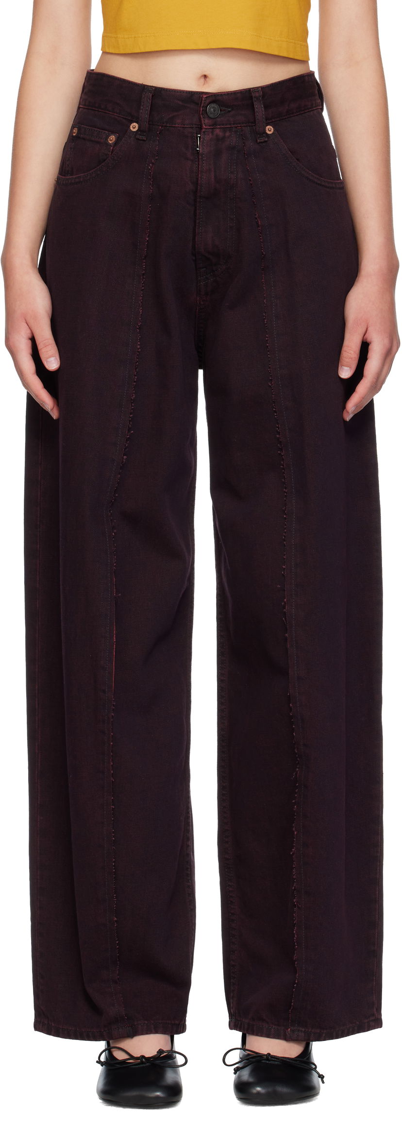 Jeans Maison Margiela MM6 Maison Margiela Wide-Leg Jeans Burgundia | S52LA0264 M30032