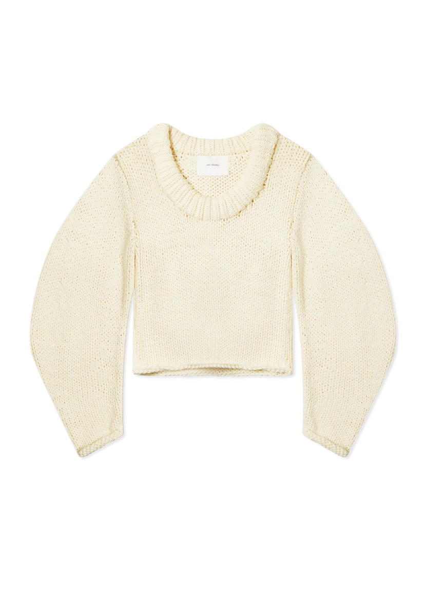 Villapaita AXEL ARIGATO Arch Chunky Knit Cropped Sweater Valkoinen | A3340001