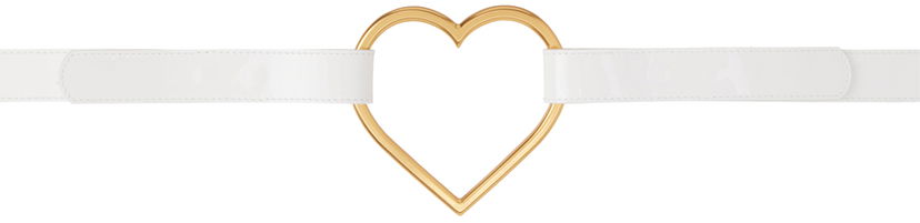 Vyöt Blumarine Heart Buckle Leather Belt Valkoinen | P322W145A