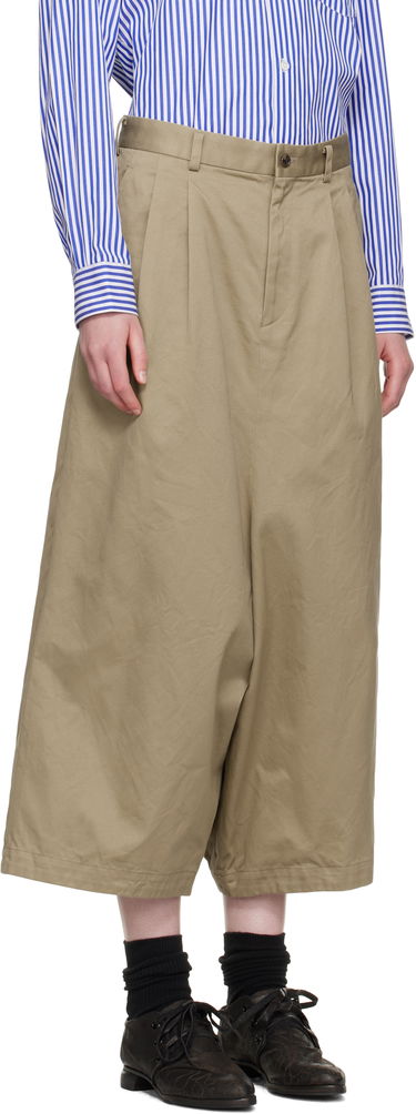 Shortsit Comme des Garçons Comme des Garçons Cotton Twill Garment Washed Trousers Beige | RO-P011-051-1, 1
