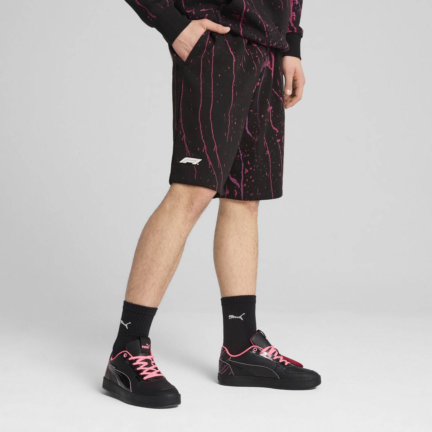 Shortsit Puma F1 Color Splash Sweatshorts Musta | 630171_01, 1