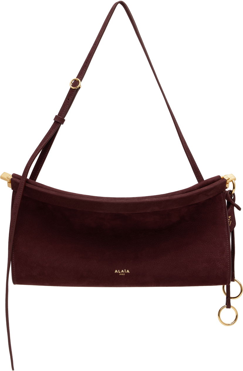Käsilaukku Alaïa ALAÏA 'Le Click' East West Medium Suede Bag Burgundia | AA1S01430CA214