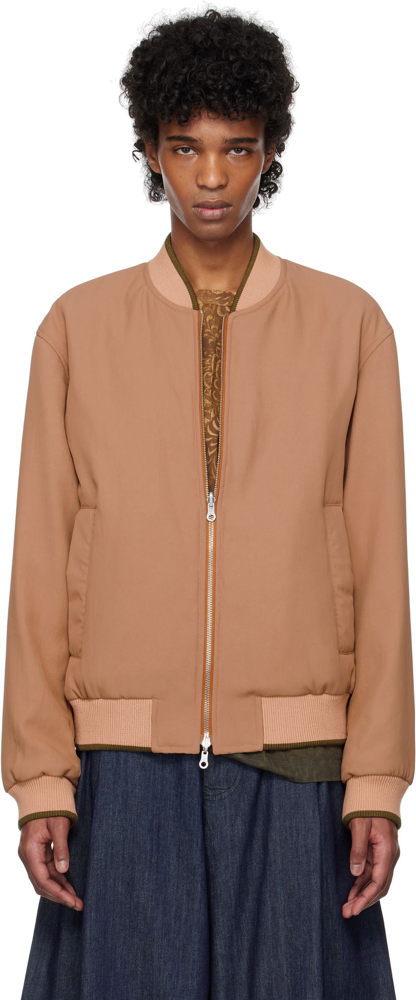 Bomber-takki Dries Van Noten Dries Van Noten Reversible Gabardine Bomber Jacket Ruskea | 251-020522-1503
