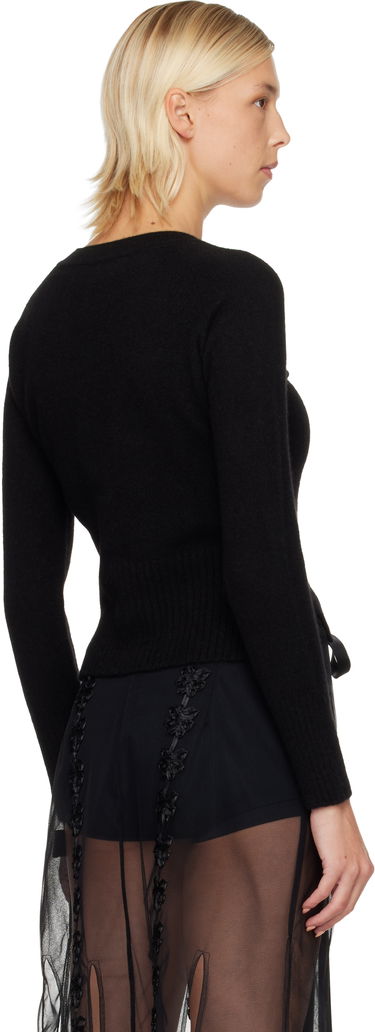 Villapaita Simone Rocha Simone Rocha Embellished Cashmere Cardigan Musta | COMK3B 0667, 2