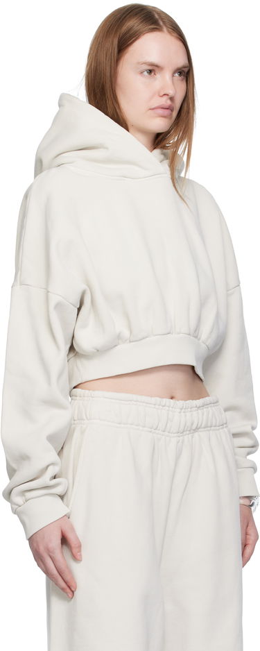 Huppari Entire Studios Entire Studios Cropped Heavy Hoodie Beige | ES2392RI, 1