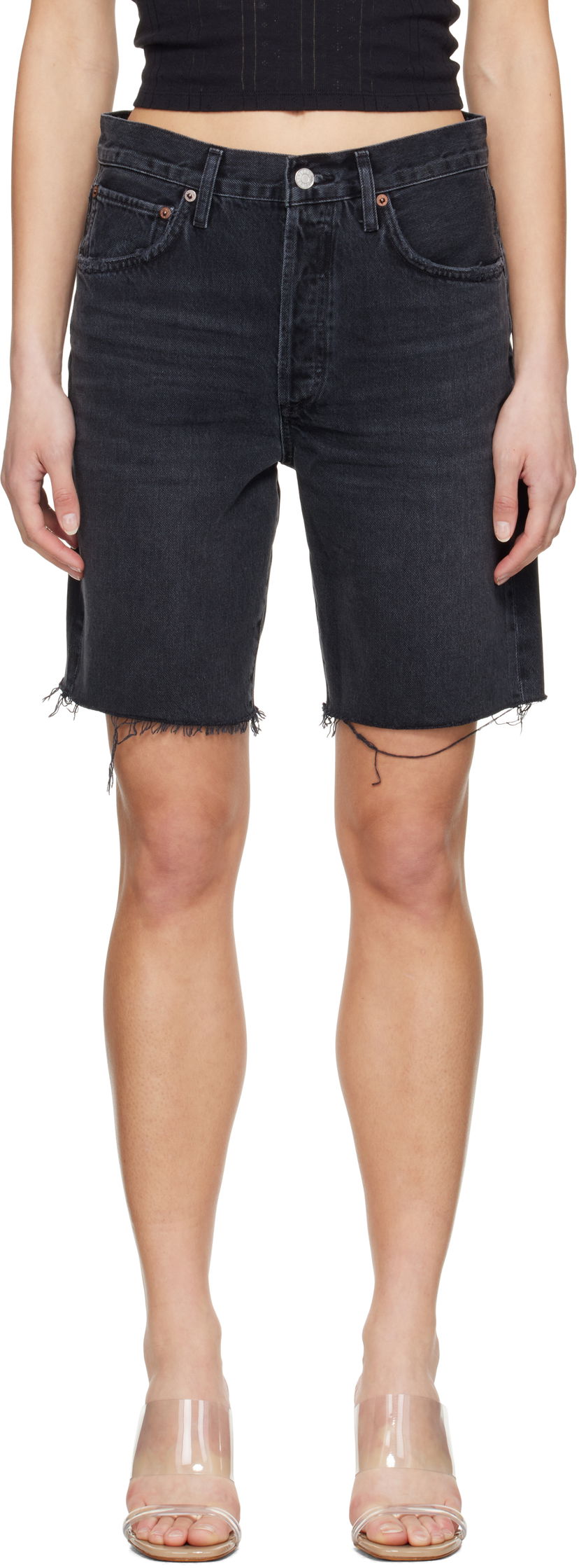 Shortsit AGOLDE AGOLDE 90's Distressed Denim Shorts Musta | A223-1157
