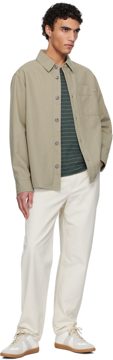 Paita A.P.C. A.P.C. Basile Chest Pocket Overshirt Beige | COGBJ-H02918, 3