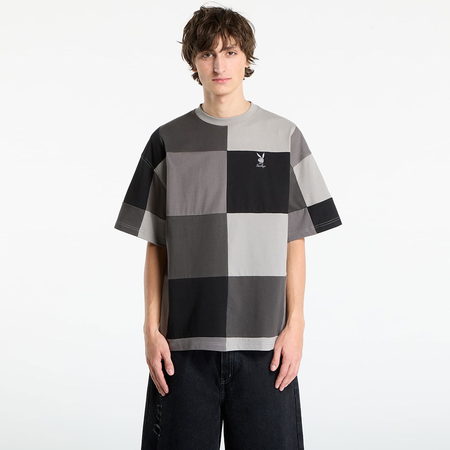 T-paita Footshop Playboy x FTSHP Patchwork Tee UNISEX Grey Harmaa | FTSHP_511, 0