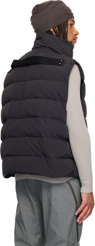 Liivi Rick Owens Concordians Flight High Neck Asymmetrical Zip Puffer Down Vest Musta | RU02E1798 MTD1, 2