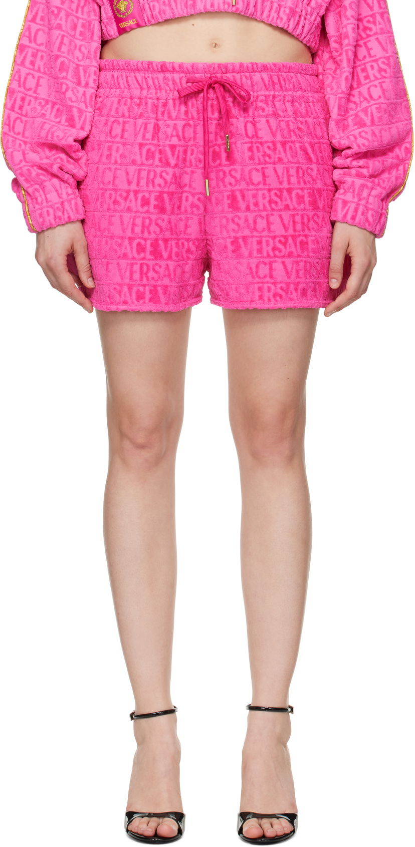 Shortsit Versace Versace 'I Heart Baroque' Shorts Vaaleanpunainen | 1020145_1A14584