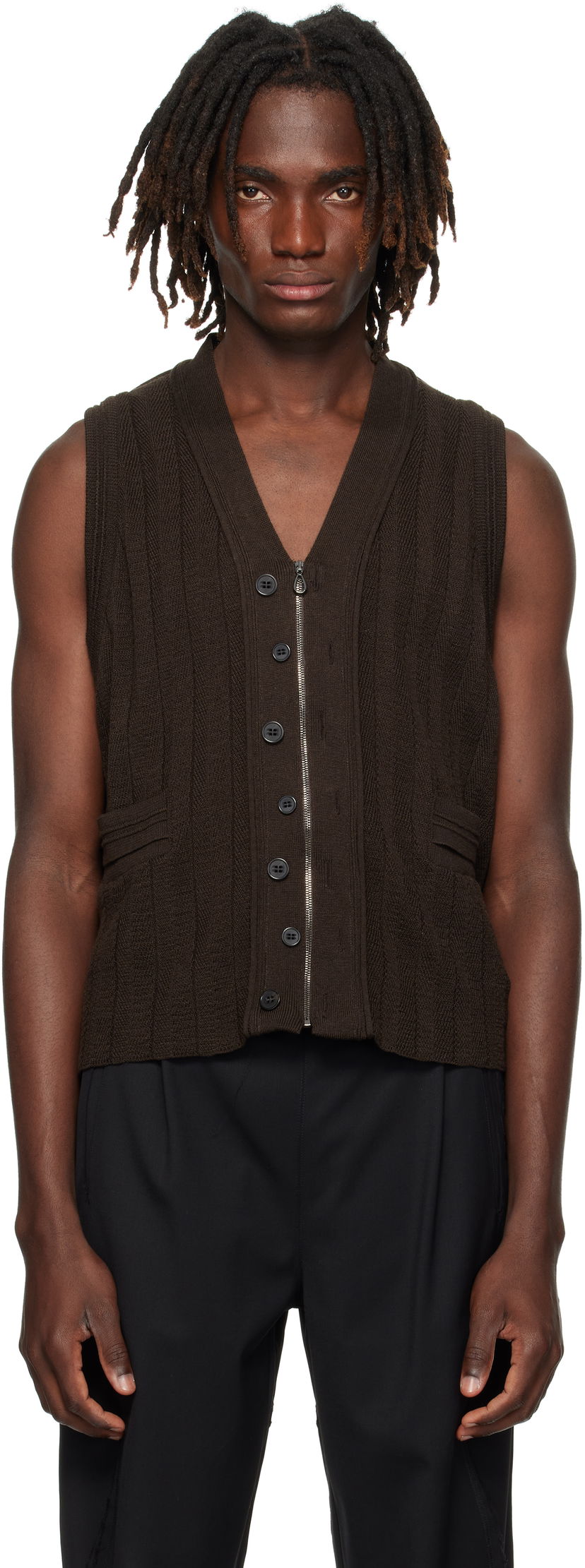 Liivi KIKO KOSTADINOV Kiko Kostadinov Fitz Knit Vest Ruskea | KKAW25KN02-92