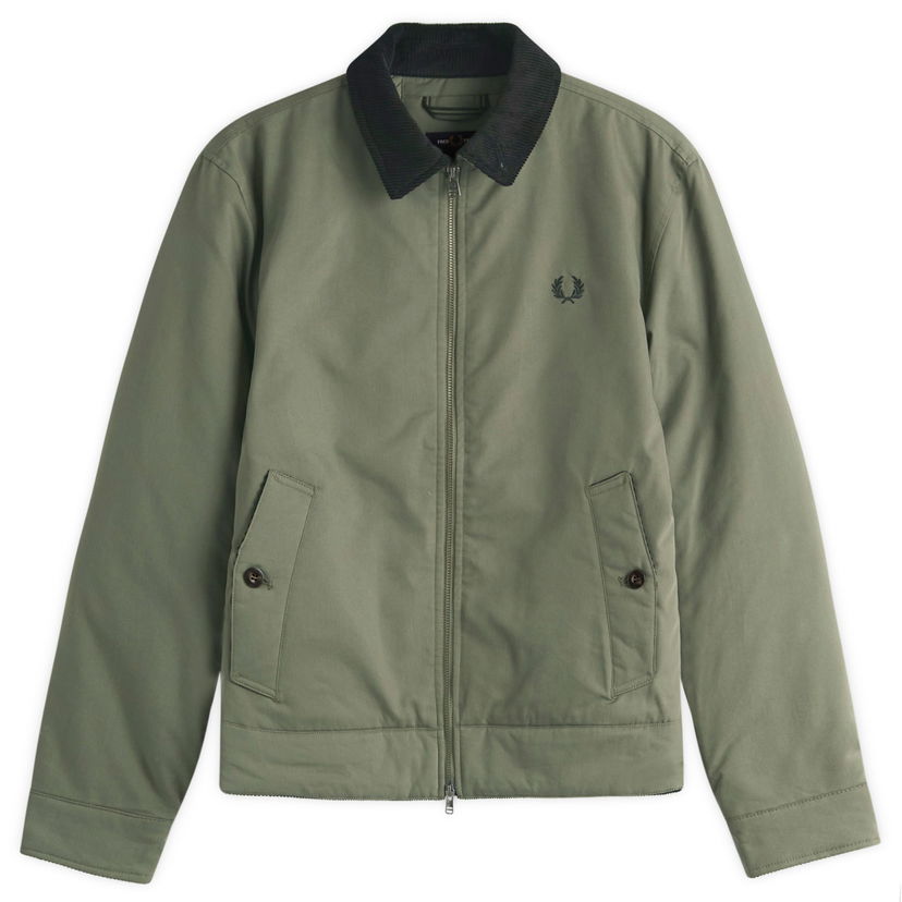 Takki Fred Perry Fred Perry Cotton Caban Jacket, Size Large Vihreä | J8535-W19