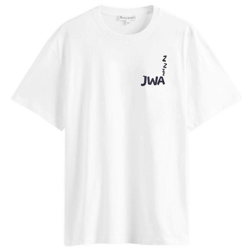 T-paita JW Anderson Back Print T-Shirt in White, Size Large Valkoinen | JT0285-PG1510-001
