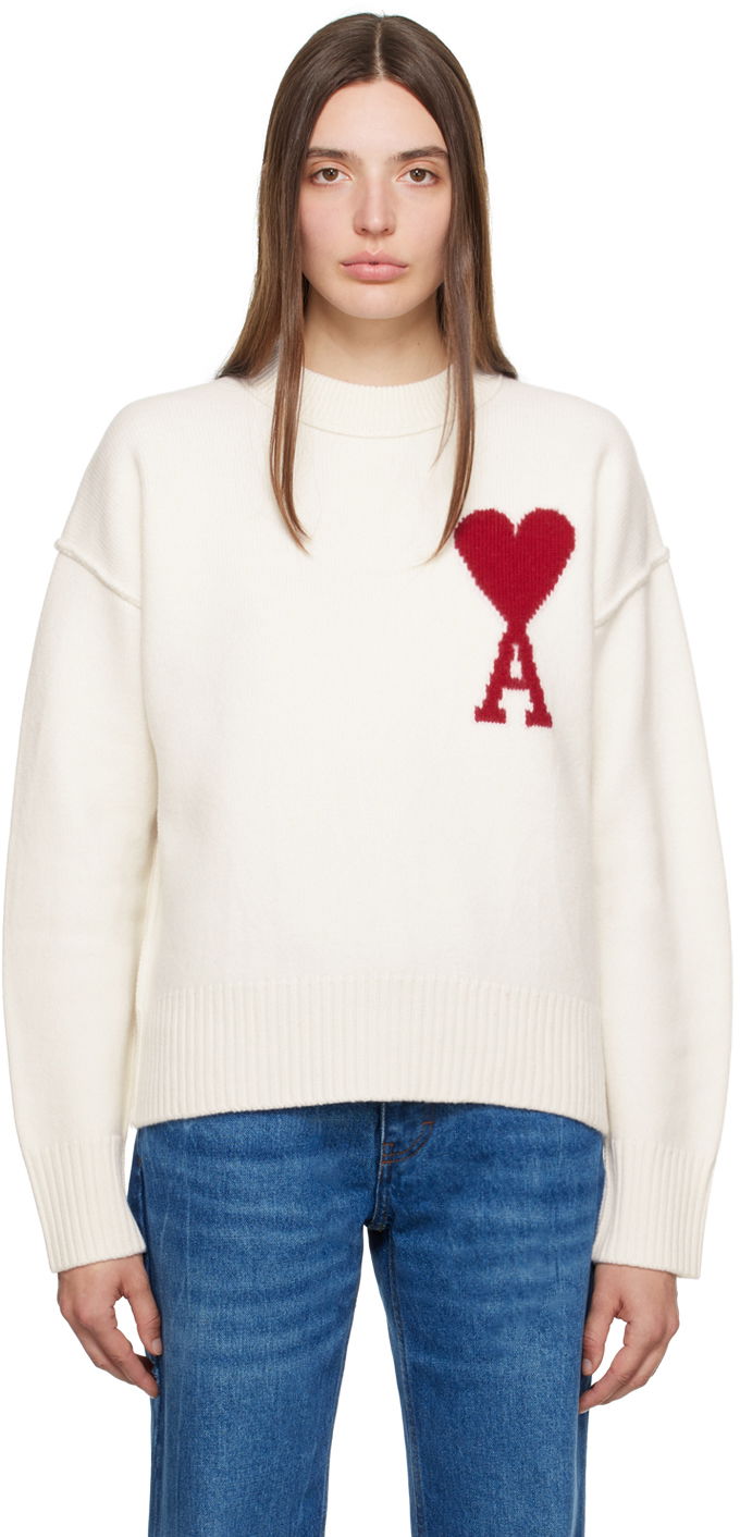 Villapaita AMI Sweater Valkoinen | BFUKS006.018, 0